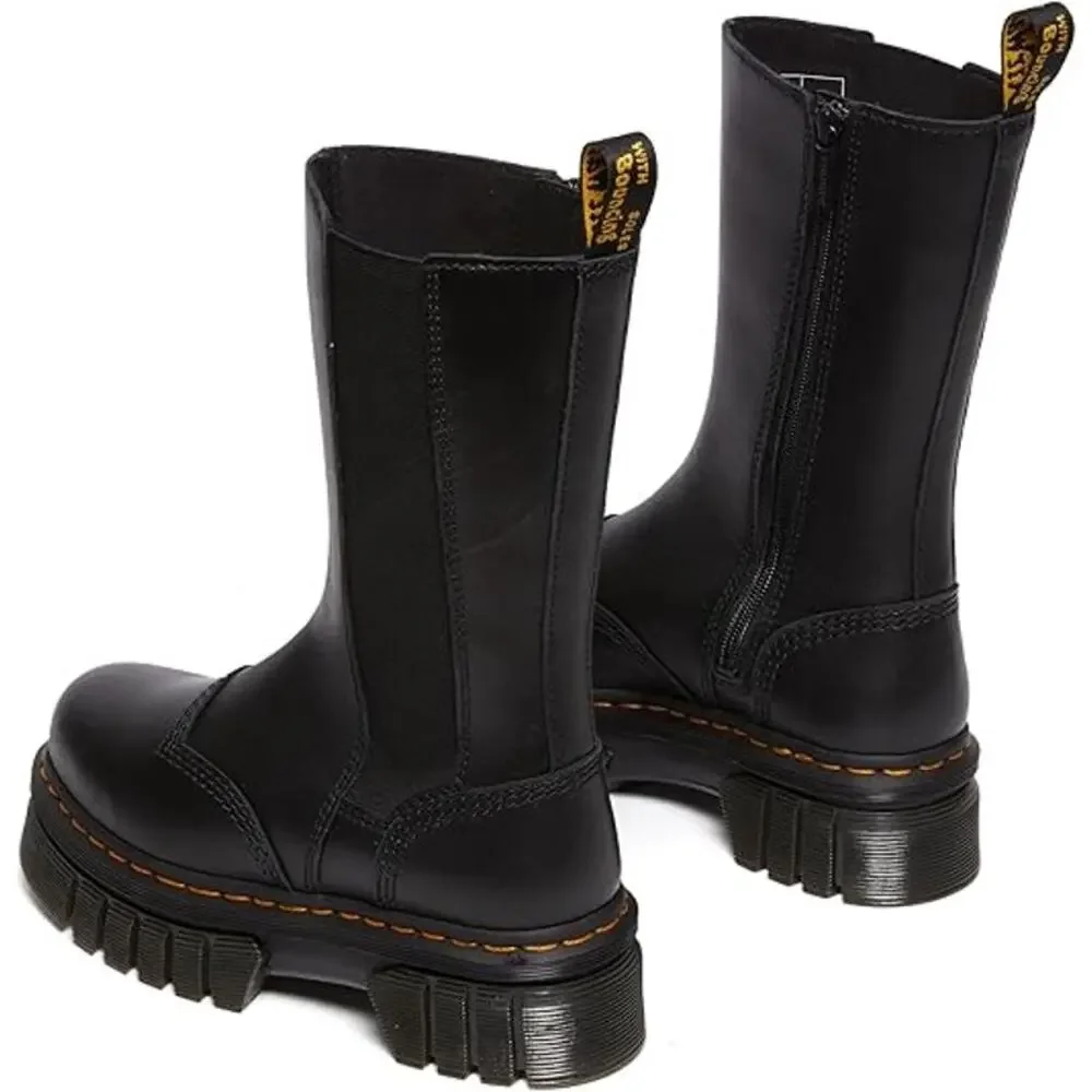 Dr. Martens Audrick Tall Chelsea Boot Pull-On in Black Nappa Leather Size 7 NWB